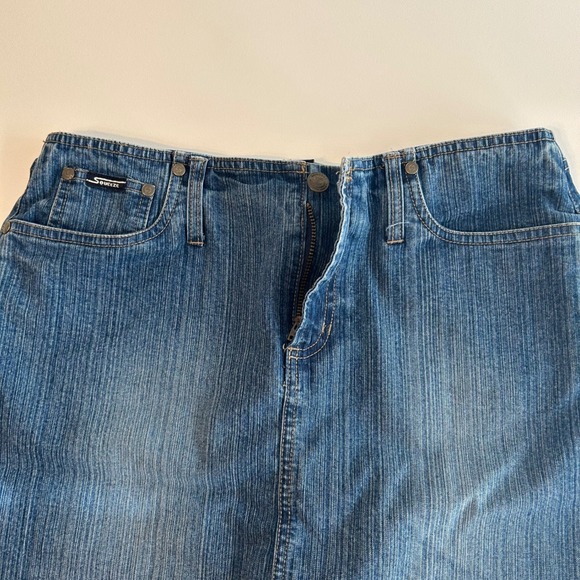 Y2K Squeeze Denim Pencil Skirt Low Rise Jean Skirt - Picture 4 of 7